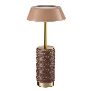 5453/8TLA L-VISION ODL_EX26 010 светлая бронза/бежевый/кофейный/металл/керамика Настольная лампа беспроводная LED*8W 3000K LULU | Odeon Light OL5453/8TLA