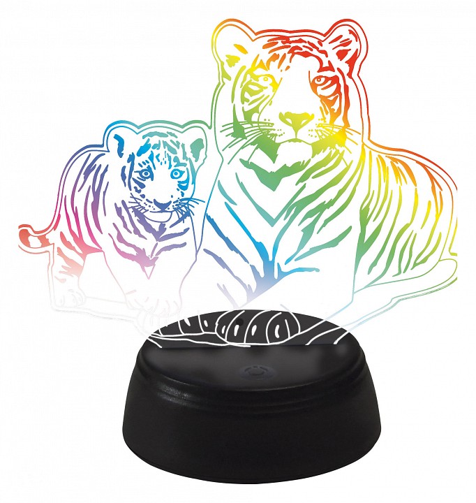 Зверь декоративный Uniel ULI-M508 RGB/3AA TIGER FAMILY/BLACK UL-00008403 | Uniel ULUL-00008403