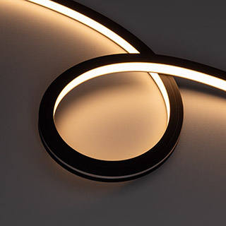 Лента герметичная NOVA-TOP-BLACK-A120-16x15mm 24V Warm3000 (10 W/m, IP67, 2835, 5m, wire x2) (Arlight, Вывод боковой) | Arlight 036731