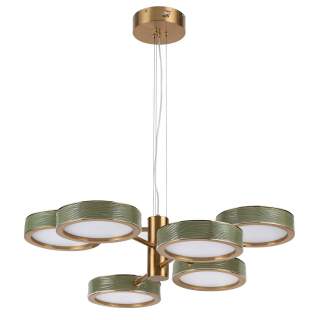 5450/99LA L-VISION ODL_EX26 019 зеленый/античная бронза/металл/керамика/хрусталь/акрил Подвес LED x 99W 2000К/3000K/4000K/переключ. RIVIERA | Odeon Light OL5450/99LA