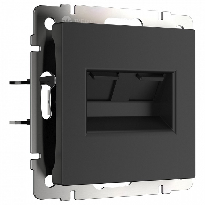 Розетка двойная Ethernet RJ-45 без рамки Werkel черный матовый W1182208 | Werkel WRKa051616