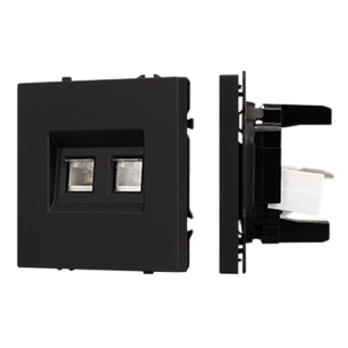 Механизм сдвоенной компьютерной розетки SCT-NOBE-MPC2-SFPL-BK (RJ-45, CAT6) (Arlight, -) | Arlight 054313