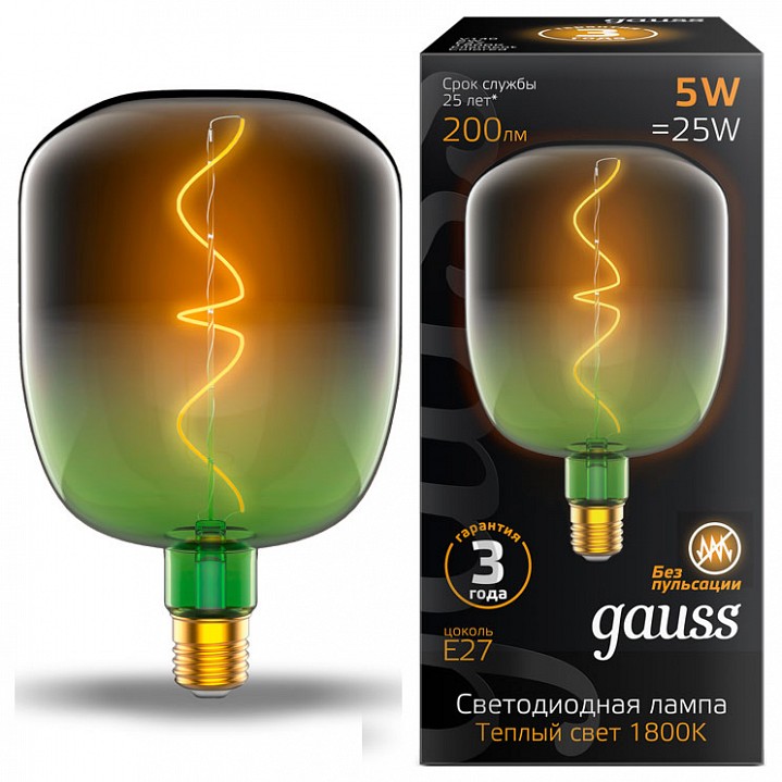 Лампа светодиодная Gauss Colored E27 5Вт 1800K 1009802105 | Gauss GA1009802105