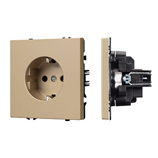 Механизм электрической розетки SCT-NOBE-MEU1-SFPL-GD (230V, 16A) (Arlight, -) | Arlight 054278