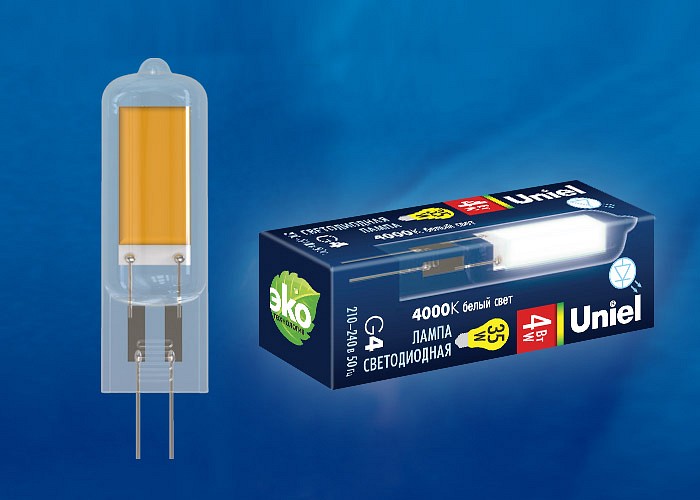 Лампа светодиодная Uniel LED-JC G4 4Вт 4000K UL-00005064 | Uniel ULUL_00005064