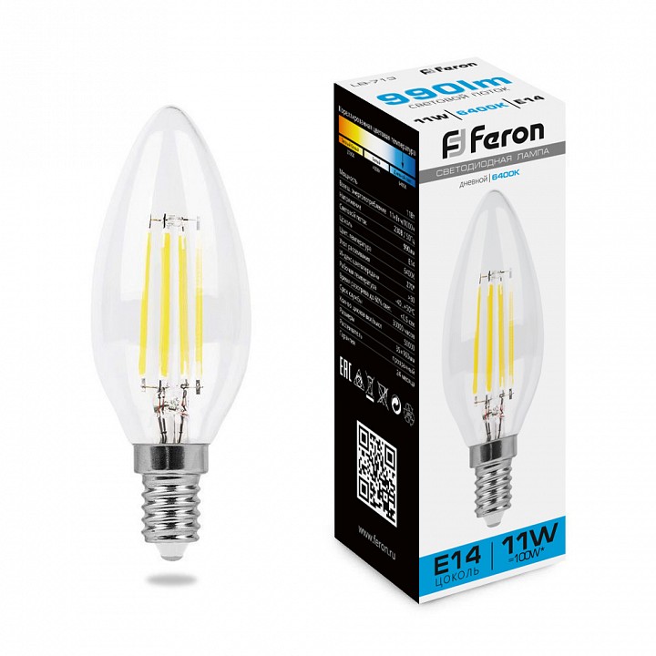 Лампа светодиодная Feron LB-713 E14 11Вт 6400K 38231 | Feron FE38231