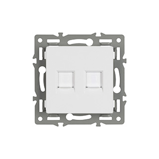 Механизм компьютерной розетки двойной SCT-MPC2-PL-WH (RJ-45, CAT6) (Arlight, -) | Arlight 045336