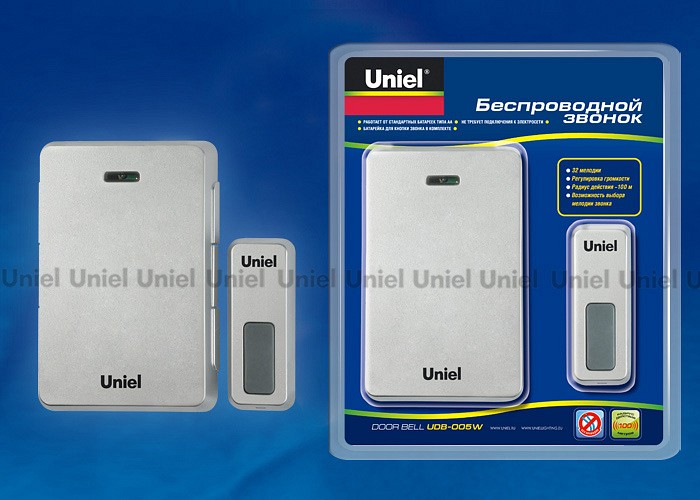 Звонок беспроводной Uniel Udb-005w UDB-005W-R1T1-32S-100M-LS | Uniel UL03610