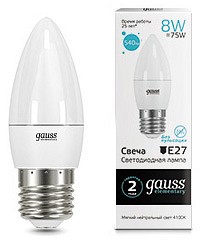 Лампа светодиодная Gauss 332 E27 8Вт 4100K 33228 | Gauss GA33228