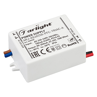 Блок питания ARJ-KE40250-PFC-TRIAC-A (10W, 250mA) (Arlight, IP44 Пластик) | Arlight 028780