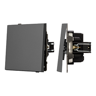 Механизм выключателя одноклавишный перекрёстный SWT-TENDO-MKX1-SFPL-GR (230V, 10A) (Arlight, -) | Arlight 054573