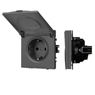 Механизм розетки влагозащищённый SCT-NOBE-MCP-SFPL-GR (230V, 16A) (Arlight, -) | Arlight 054283