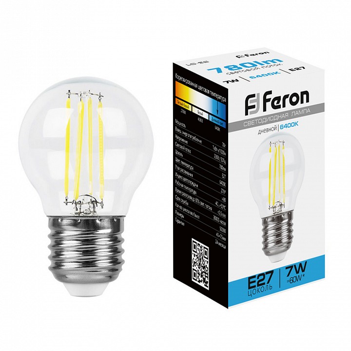 Лампа светодиодная Feron LB-52 E27 7Вт 6400K 38222 | Feron FE38222