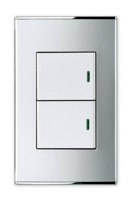 Выключатель двухклавишный с подстветкой Imex Parthenon Silver WRC 2425 | Imex IMXWRC2425
