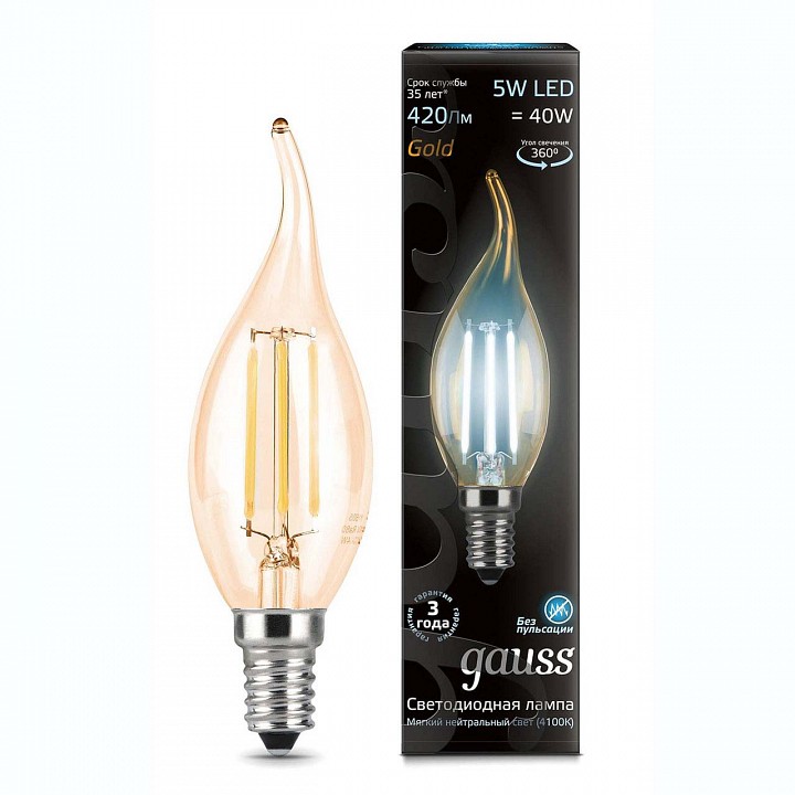 Лампа светодиодная Gauss 1048 E14 5Вт 4100K 104801805 | Gauss GA104801805