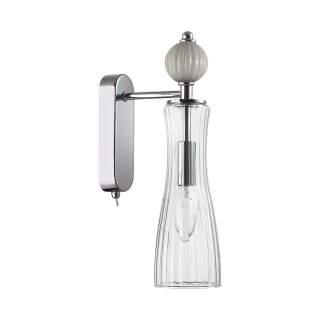 8269/1W NEOCLASSI хром/серый/прозрачный, металл/керамика/стекло Бра Е14 1*40W 220V EMILY | Lumion LN8269/1W