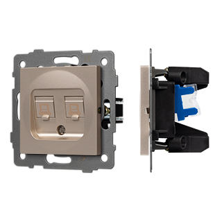 Механизм компьютерной розетки двойной SCT-MPC2-PL-GD-V (RJ-45, CAT6) (Arlight, -) | Arlight 049850