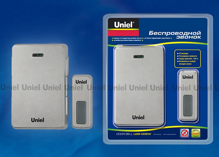 Звонок беспроводной Uniel Udb-005w UDB-005W-R1T1-32S-100M-SL | Uniel UL03612