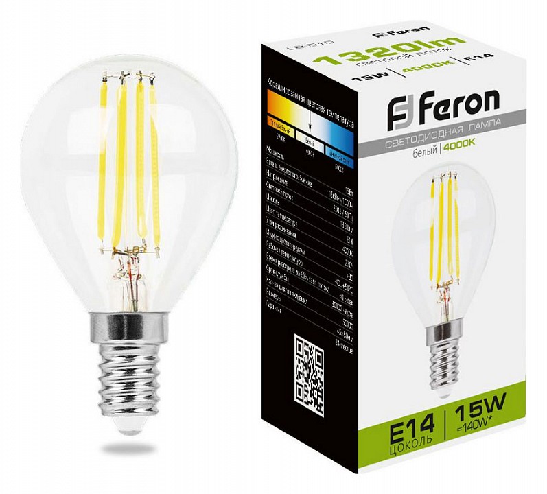 Лампа светодиодная Feron LB-515 E14 15Вт 4000K 38250 | Feron FE38250
