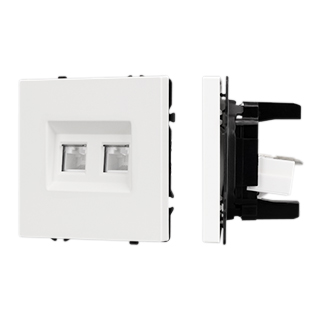 Механизм сдвоенной компьютерной розетки SCT-NOBE-MPC2-SFPL-WH (RJ-45, CAT6) (Arlight, -) | Arlight 054312
