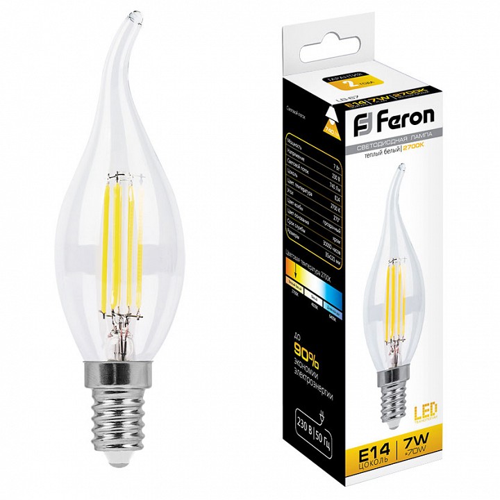 Лампа светодиодная Feron LB-67 E14 7Вт 2700K 25727 | Feron FE25727