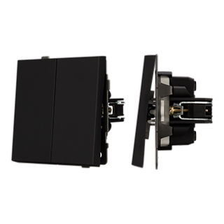 Механизм выключателя двухклавишный проходной SWT-TENDO-MKP2-SFPL-BK (230V, 10A) (Arlight, -) | Arlight 054553