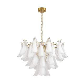8385/9 NEOCLASSI LN золото/белый, металл/стекло Люстра E14 9*40W 220V PLUME | Lumion LN8385/9