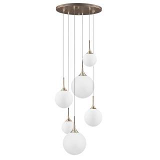 813063 (MD5081A-6GL)  Люстра GLOBO 6х40W  E14 champagne gold/white (в комплекте) | Lightstar LS813063