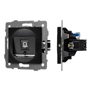 Механизм компьютерной розетки SCT-MPC1-PL-BK-V (RJ-45, CAT6) (Arlight, -) | Arlight 049847