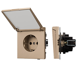 Механизм розетки влагозащищённый SCT-TENDO-MCP-PL-GD (230V, 16A) (Arlight, -) | Arlight 054093