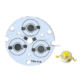 Плата D44-3E MONO Emitter (3x LED, 724-114) (Turlens, -) | Arlight 027722