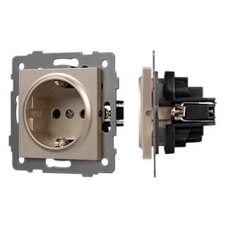 Механизм электрической розетки SCT-MEU1-PL-GD-V (250V, 16A) (Arlight, -) | Arlight 049817