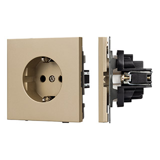 Механизм электрической розетки SCT-NOBE-MEU1-SFPL-GD (230V, 16A) (Arlight, -) | Arlight 054278