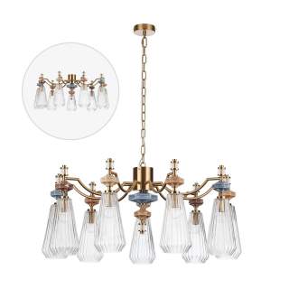 5414/9 MODERN ODL_EX26 античная бронза/терракот/синий/бежевый/коричневый/металл/керамика Люстра E14 9*40W TERRA | Odeon Light OL5414/9