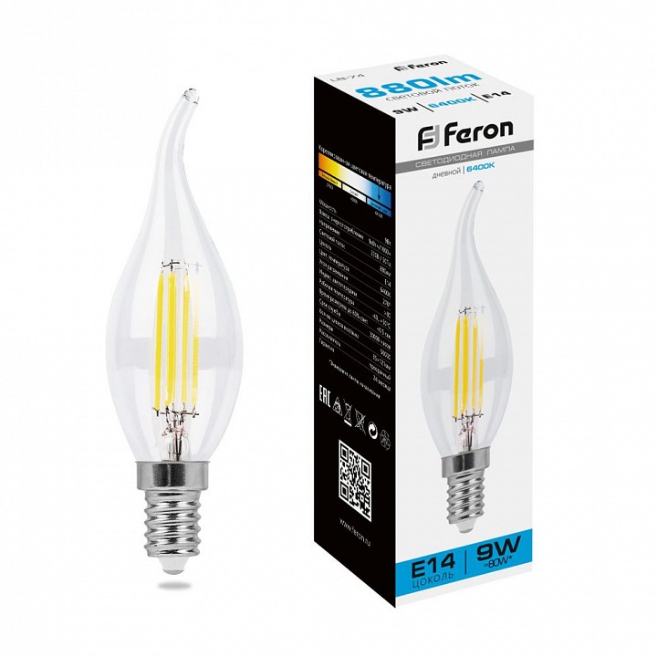 Лампа светодиодная Feron LB-74 E14 9Вт 6400K 38235 | Feron FE38235
