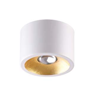 6668/1CL HIGHTECH ODL19 357 белый с золотым фольг-м Потолочной накладной светильник LED GU10 1*7W 220V GLASGOW (вместо 3877/1CL) | Odeon Light OL6668/1CL