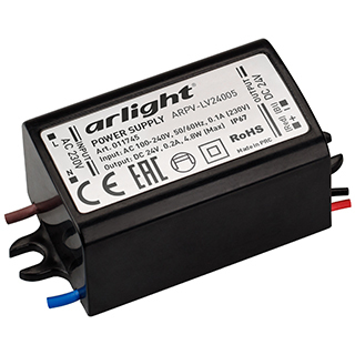 Блок питания ARPV-LV24005 (24V, 0.2A, 5W) (Arlight, IP67 Пластик) | Arlight 011745