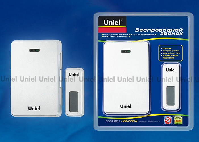 Звонок беспроводной Uniel Udb-003w 07496 | Uniel UL07496