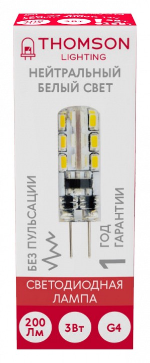 Лампа светодиодная Thomson G4 G4 3Вт 4000K TH-B4203 | Thomson THTH-B4203
