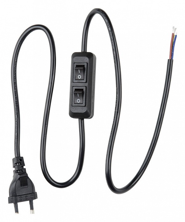 Сетевой провод с выключателем Uniel UCX-C90/02A-100 BLACK UL-00007465 | Uniel ULUL-00007465