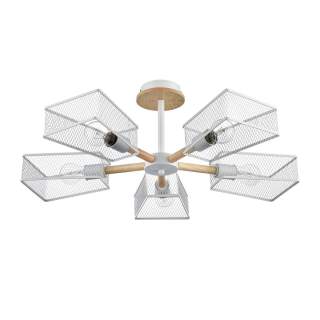 8246/5C COUNTY LN25 белый, металл/дерево Люстра потолочная Е27 5*60W 220V IRMA | Lumion LN8246/5C