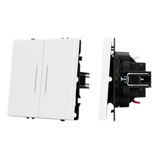 Механизм выключателя двухклавишный проходной LED SWT-NOBE-MKP2-SFPL-L-WH (230V, 10A) (Arlight, -) | Arlight 054240