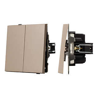 Механизм выключателя двухклавишный проходной SWT-TENDO-MKP2-PL-GD (230V, 10A) (Arlight, -) | Arlight 054069