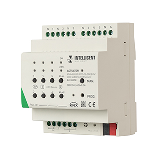 INTELLIGENT ARLIGHT Актуатор KNX-4063-82-WTO-CL-DIN (BUS/230V, 6x300mA, KNX Secure) (IARL, IP20 Пластик) | Arlight 041250