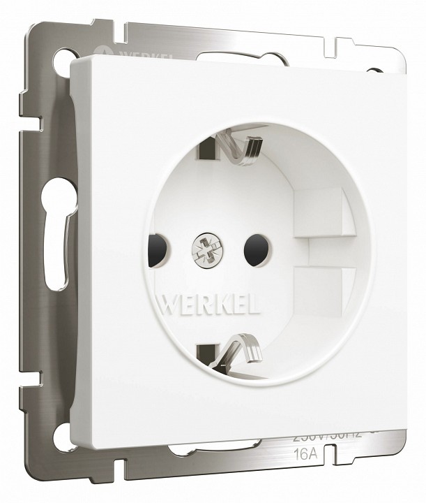 Розетка с заземлением и шторками, без рамки Werkel Белые матовые W1171161 | Werkel WRKa059266