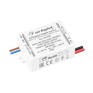 Блок питания ARPJ-SP-38160-PFC-TRIAC-MINI (6W, 19-38V, 160mA) (Arlight, IP65 Пластик) | Arlight 047585