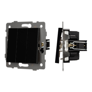 Механизм выключателя трехклавишный непроходной SWT-MK03-PL-BK-V (250V, 10A) (Arlight, -) | Arlight 049897