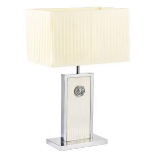 870936 (PD3088-WH) Настольная лампа FARAONE 1х60W E27 КОЖА/БЕЖЕВЫЙ/ХРОМ (в комплекте) | Lightstar LS870936