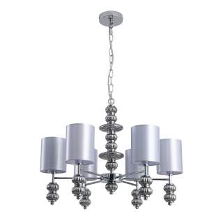 8338/6 MODERNI LN26 143 хром/серый, металл/стекло/текстиль Люстра E14 6*40W 220V ILMIRA | Lumion LN8338/6