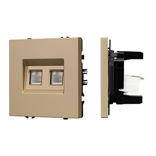 Механизм сдвоенной компьютерной розетки SCT-NOBE-MPC2-SFPL-GD (RJ-45, CAT6) (Arlight, -) | Arlight 054314